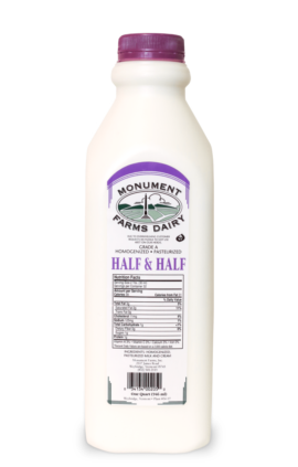 A quart of Monument Farms local half and half.