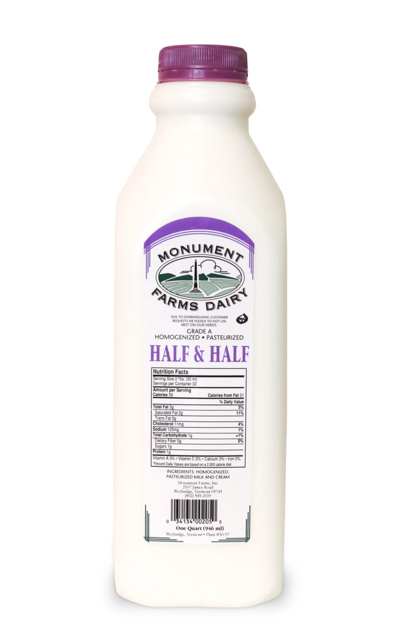 Local Half and Half Monument Fresh Vermont Dairy Distributor